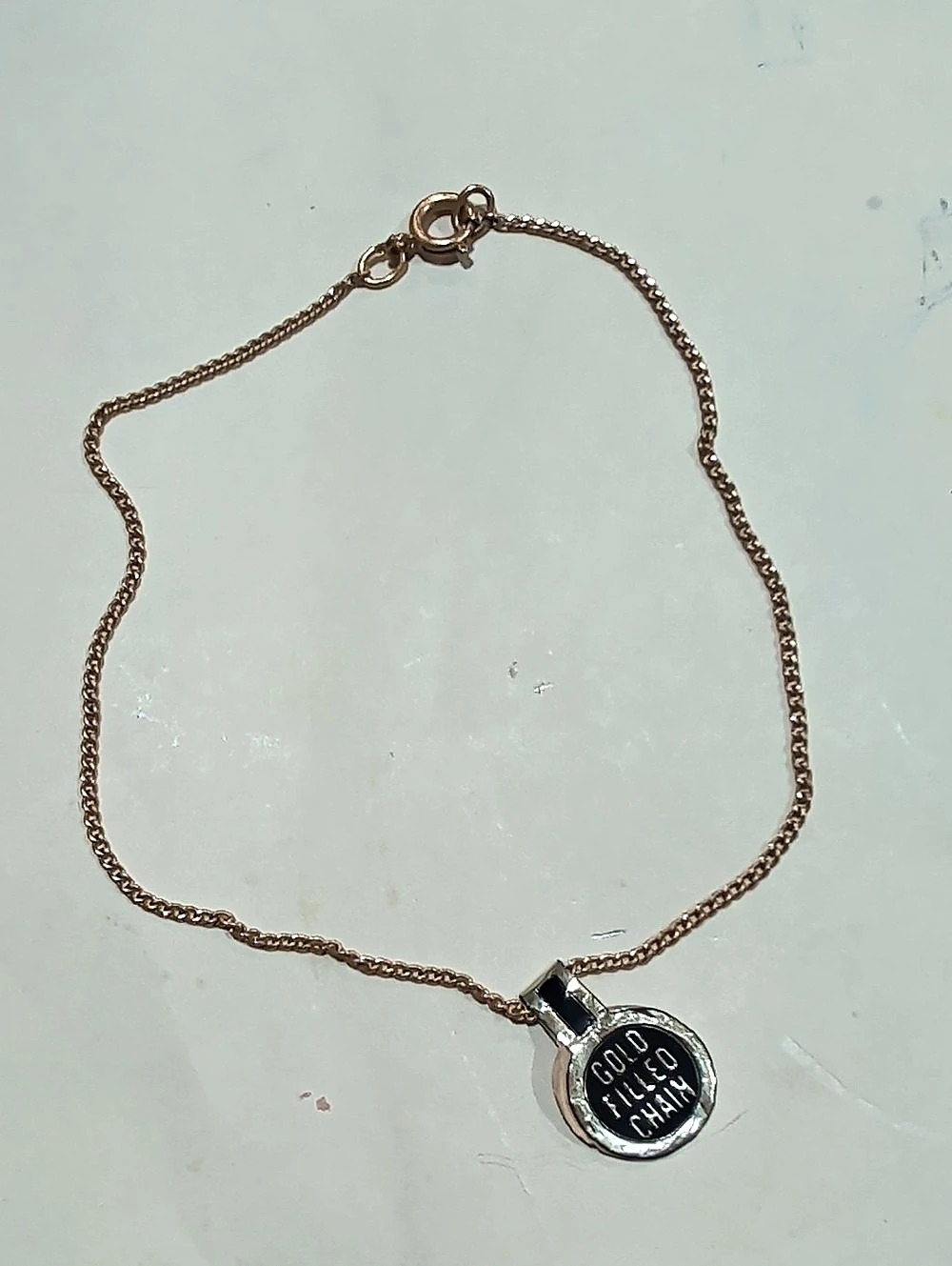 Gold Filled Chain Pendant Necklace in Gold